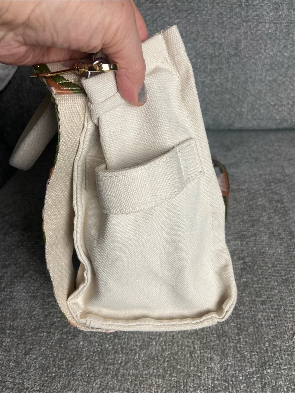 The Tote Bag canvas and embroidered strap